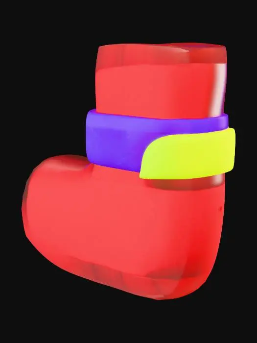 3D model for Red sock with Purple Stripe