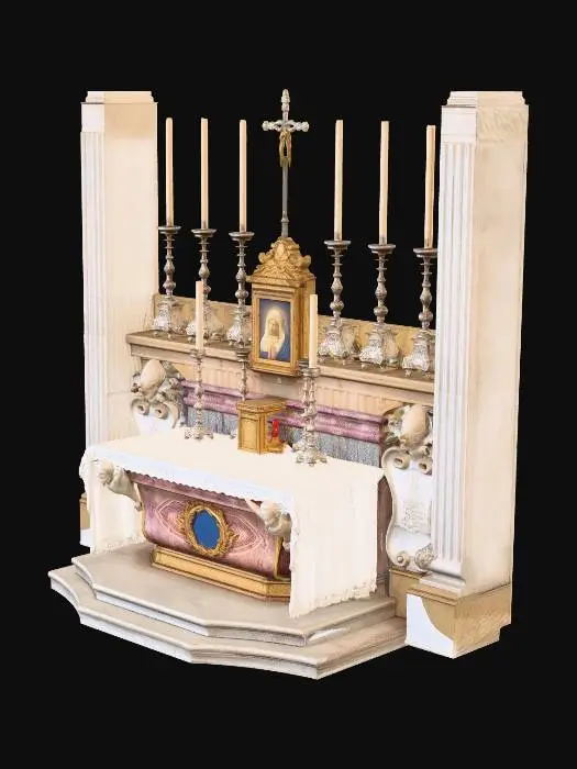 3D model for Crucifix and Candles at the Marble Altar
