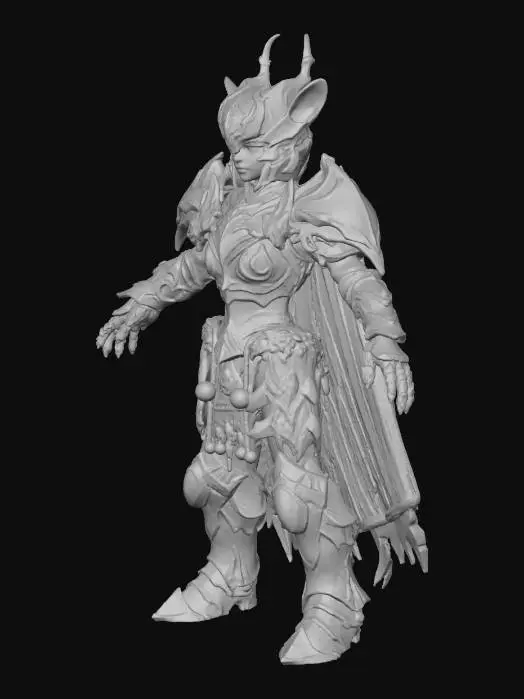 3D model for Golden Elven Warrior