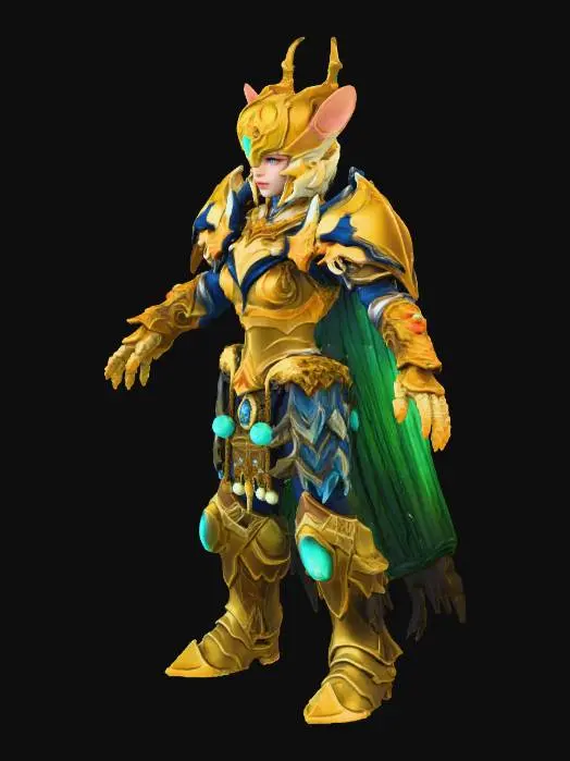 3D model for Golden Elven Warrior
