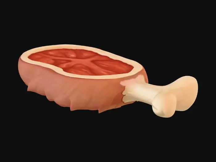 3D model for Cartoon Meat Leg