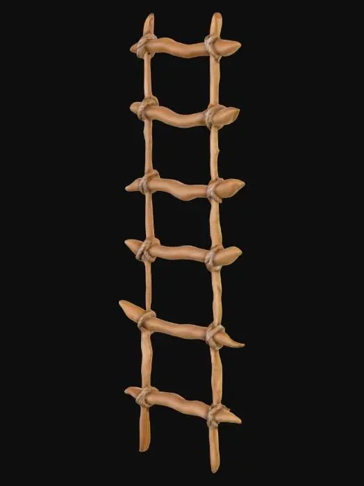 3D model for Wooden Rope Ladder