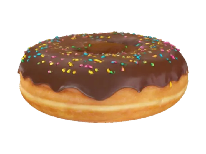 highly detailed donut - Chocolate 3D model, vytvořený pomocí AI