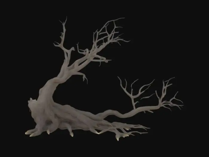 3D model for realistic fallen dead leafless tree, should be low poly

