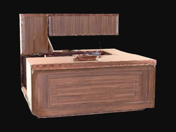 3D model for high definition modern home Kitchen counter with sink
