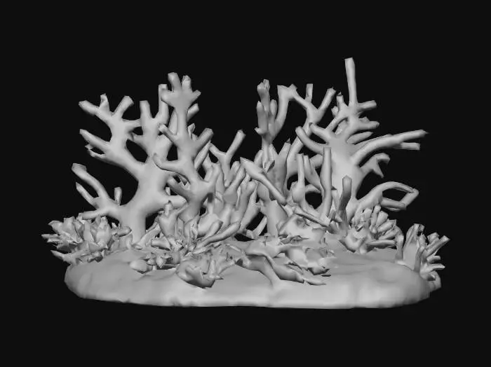 3D model for Anime art tyle coral reef with sharp and simple geometry 