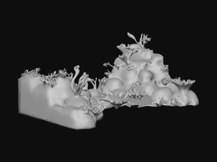 3D model for Anime art tyle coral reef with sharp and simple geometry 