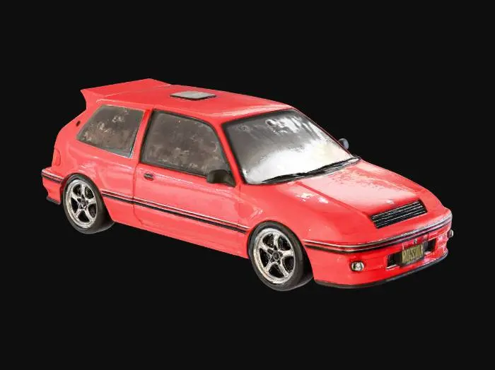 3D model for Red Civic Hatchback
