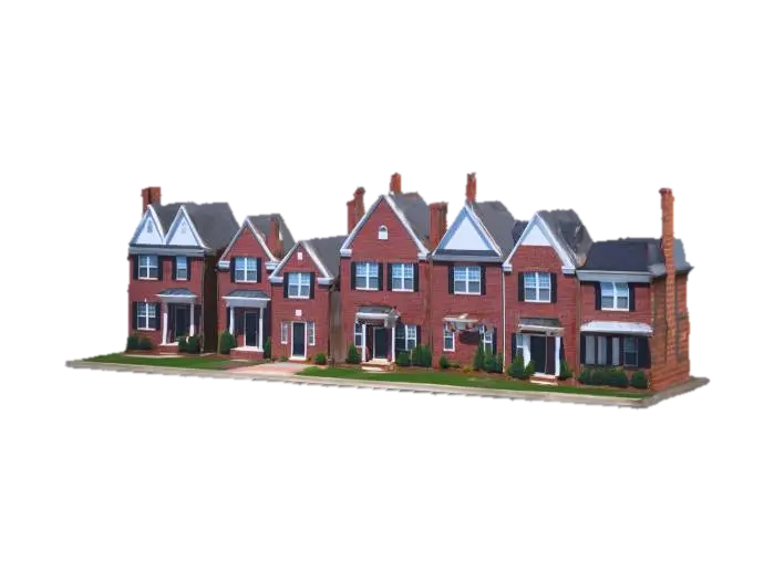 Mô hình 3D houses - Town, được tạo bằng AI