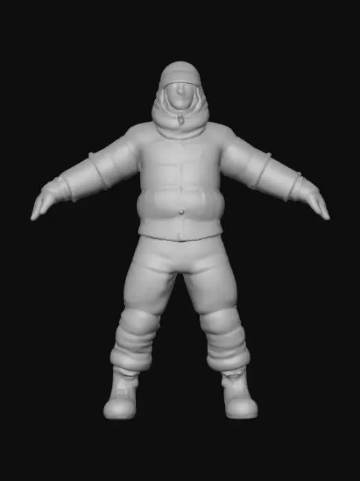 3D model for high definition military soldier in polar military snow suit