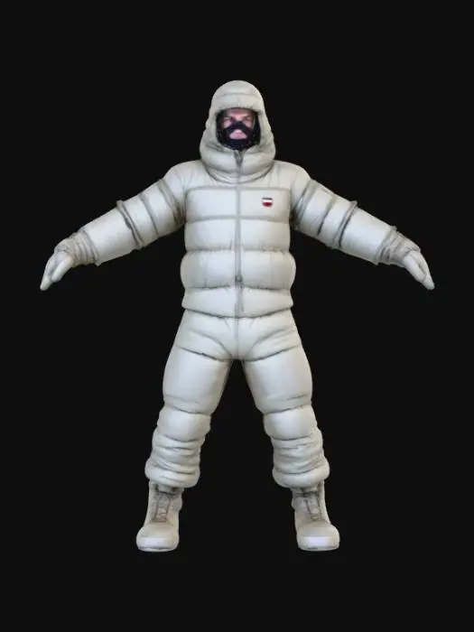 3D model for high definition military soldier in polar military snow suit
