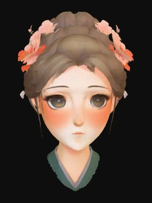 3D model for Ghibli anime art style Female head