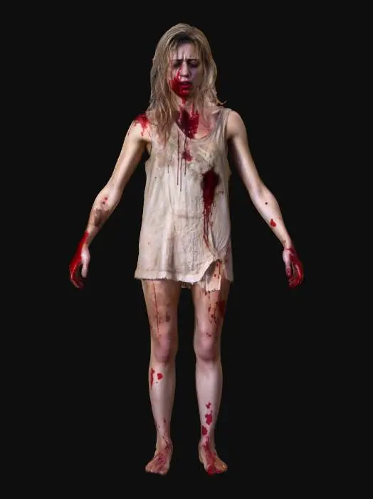 3D model for realistic female zombie based off of  the walking dead