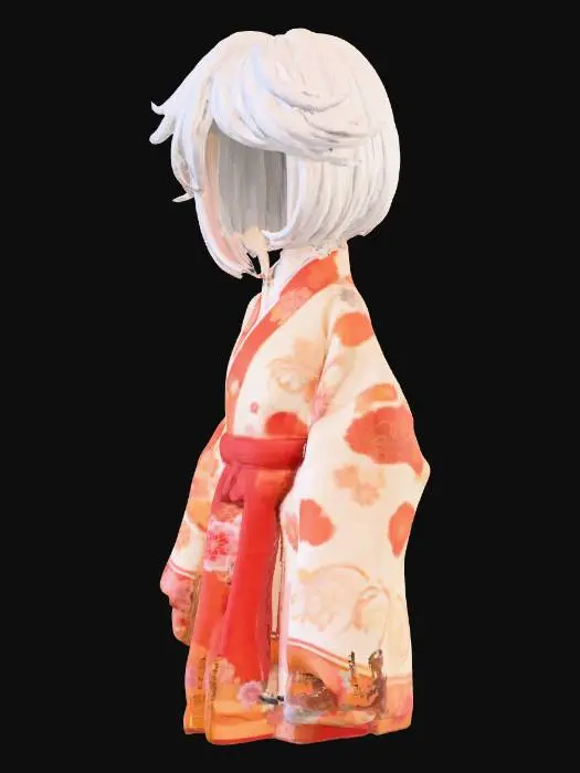 3D model for empty Ghibli anime wig