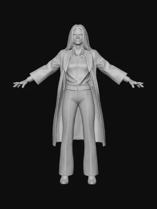 3D model for Game ready female zombie wearing office clothing. should be very high detailed and the zombies expression should be "screaming"