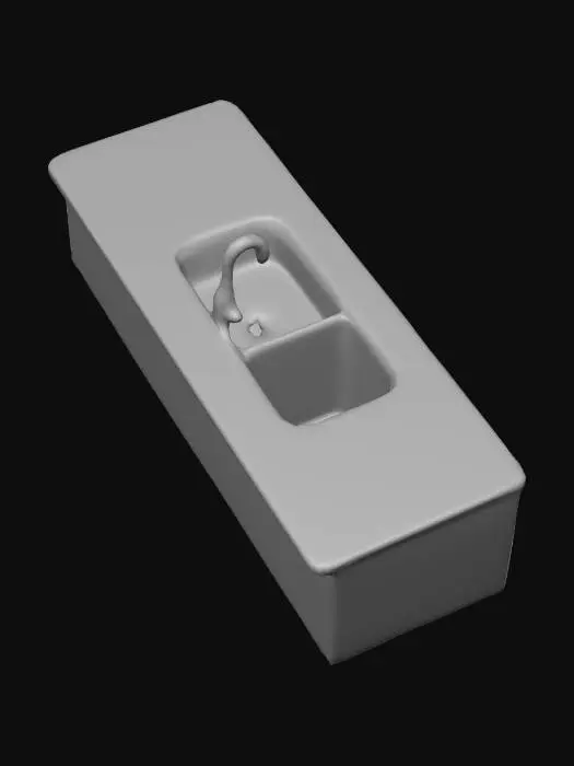 3D model for high definition modern home Kitchen counter with sink
