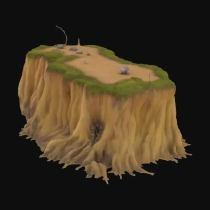 3D model for realistic dry riverbank 

