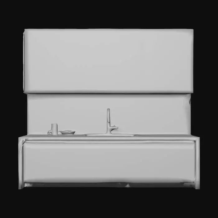3D model for high definition modern home Kitchen counter with sink
