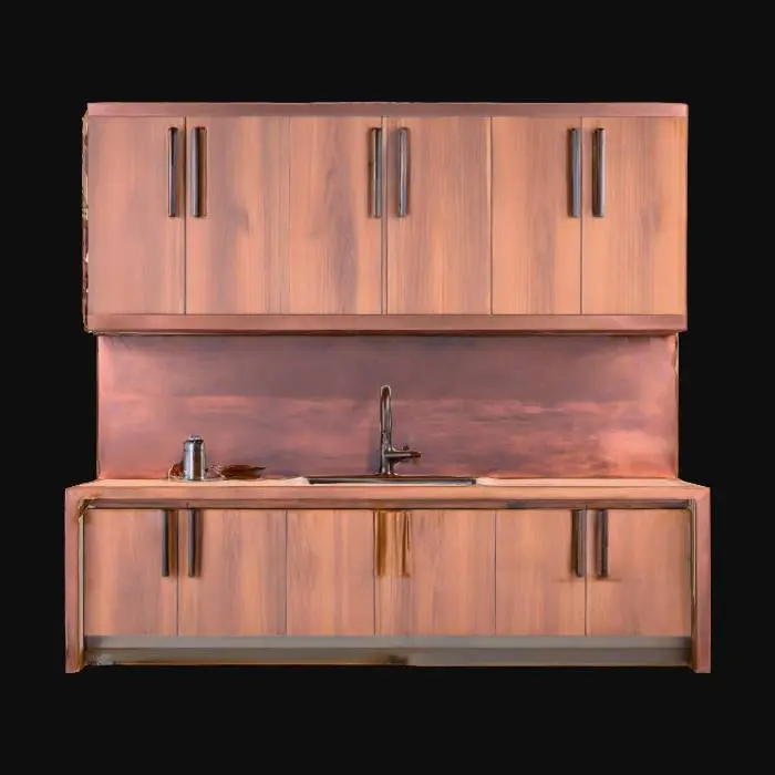 3D model for high definition modern home Kitchen counter with sink
