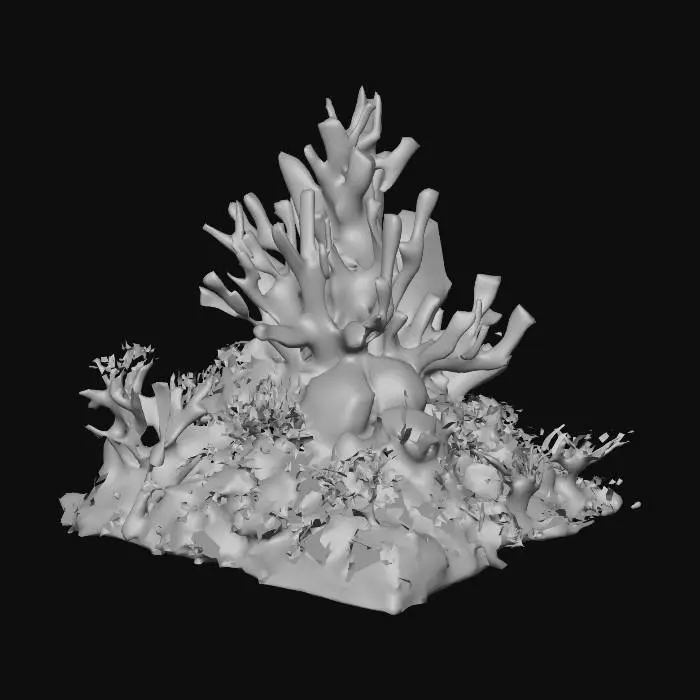 3D model for Anime art tyle coral reef with sharp and simple geometry 