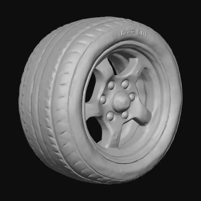 3D model for 15 inch 3 piece steel rim with Pirelli tire