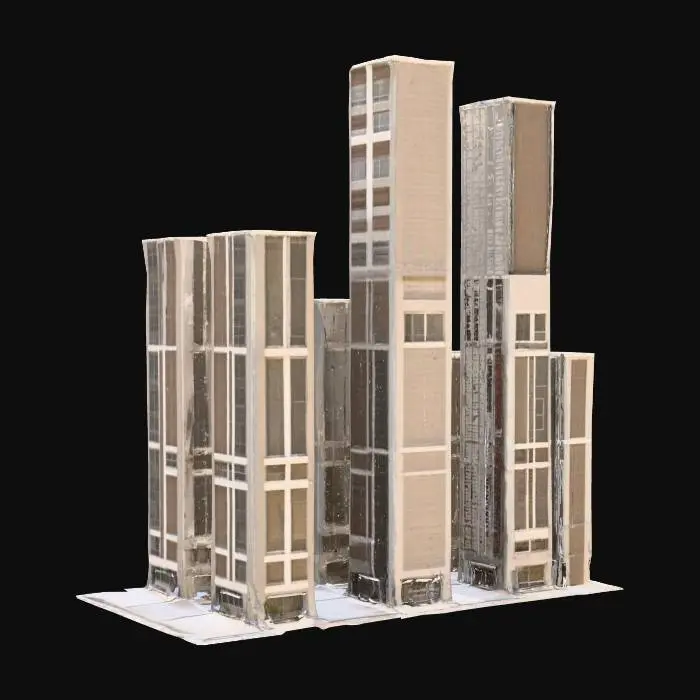 3D model for High definition modern Japanese buildings in a city block organization