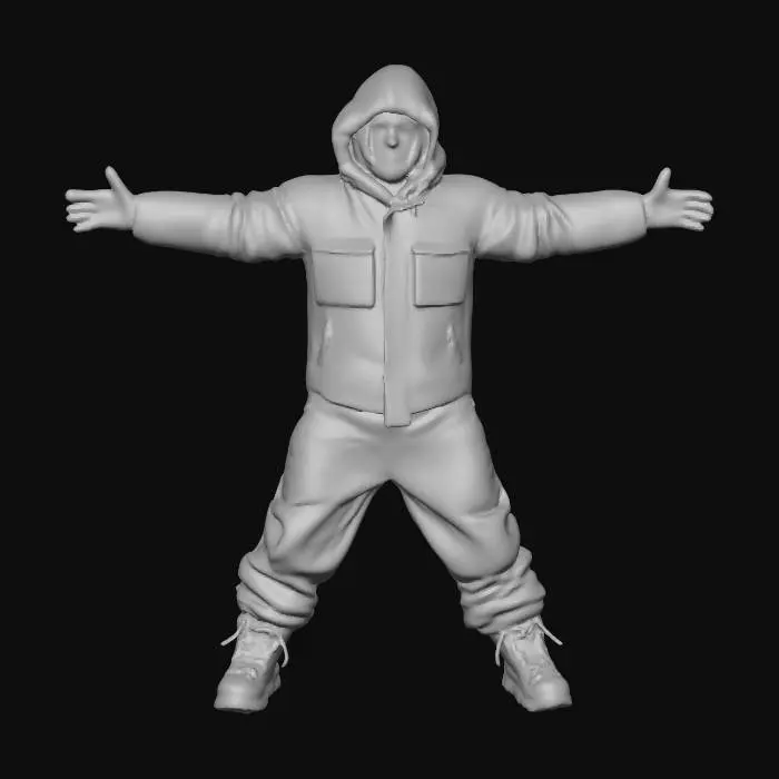 3D model for high definition Man in polar military snow suit