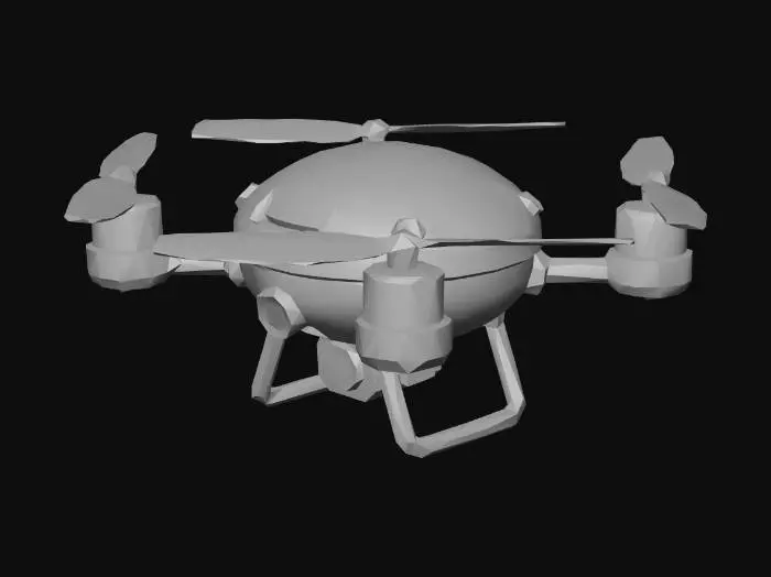 3D model for Orb Drone (Utility)

  Prompt:
  A small friendly sci-fi flying drone, low-poly cartoon style. A flat saucer-shaped chrome and white metallic disc body, a thin outer
  ring glowing cyan, four small rounded rotor arm stubs at 90-degree intervals around the rim, a glowing teal tractor beam light disk on
  the underside, and two tiny camera-eye sensors on the front. Hovering pose. Sleek futuristic design, neon cyan accents on a silver-white
   body. Game-ready asset, transparent background.

  Negative prompt:
  realistic, organic, scary, military, weapons

  Settings: Art Style = Cartoon, Target Poly = Low, no background