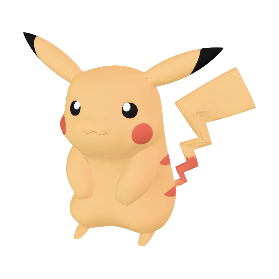 PIKACHU - Electric 3D model, vytvořený pomocí AI