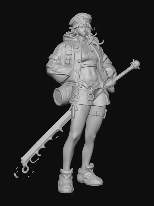 3D model for Warrior in Blue Jacket