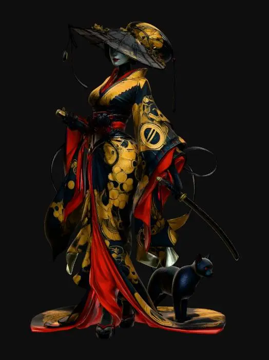 3D model for Crimson Sun Geisha