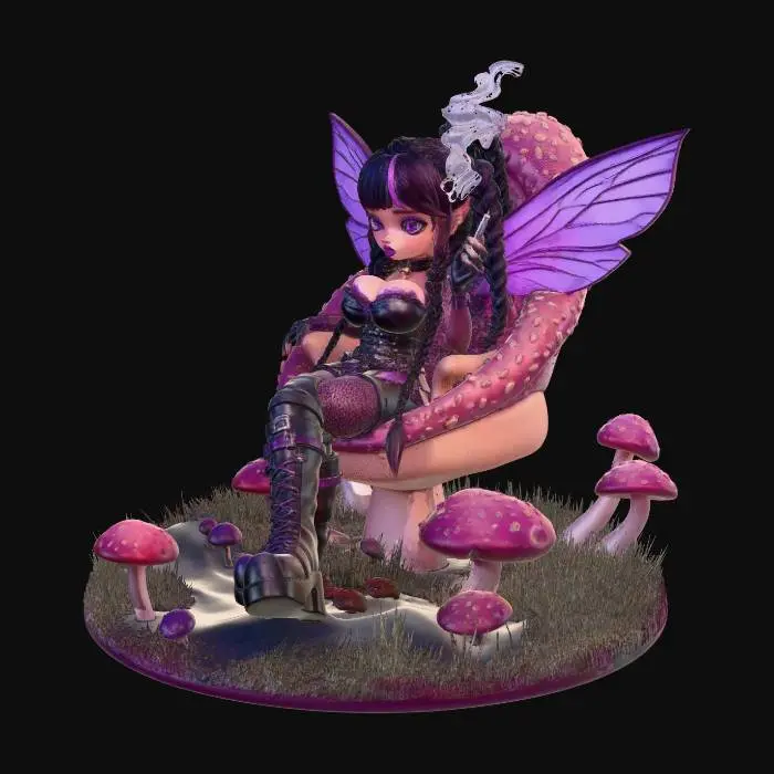 3D model for Violet fae on a Mushroom Throne