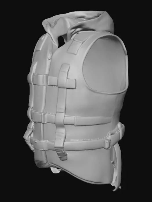 3D model for Create a realistic 3D model of an orange smart life jacket.
Bright safety orange body, black straps, grey trims.
Include:
– Front zipper/buckle
– Reflective strips
– LoRa antenna slot on shoulder
– Small AI module on chest
– LTE module on back
– Waterproof battery flap
– Emergency LED on upper back
– QR patch area
Use rugged waterproof fabric, visible stitching, nylon straps, matte plastic buckles.
Model should be clean, PBR-ready, low–mid poly, production realistic.
-make it of bright orange colour
-Keep the bottom open
- add hood