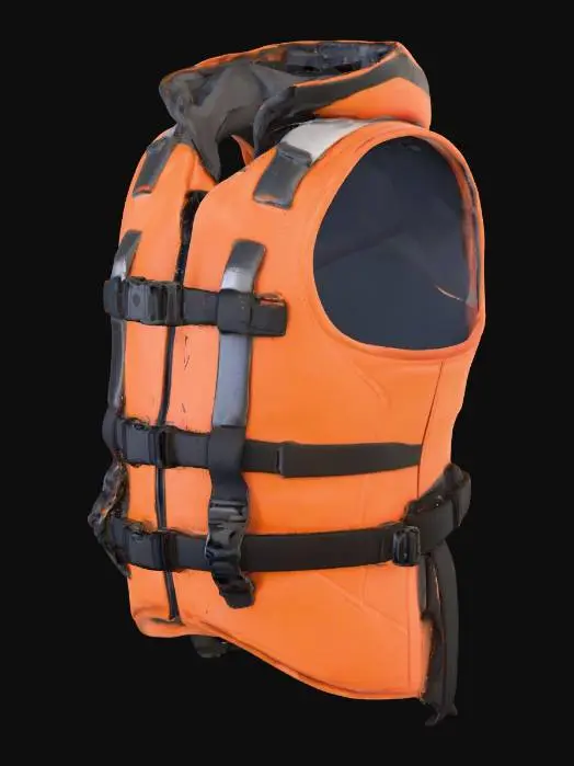 3D model for Create a realistic 3D model of an orange smart life jacket.
Bright safety orange body, black straps, grey trims.
Include:
– Front zipper/buckle
– Reflective strips
– LoRa antenna slot on shoulder
– Small AI module on chest
– LTE module on back
– Waterproof battery flap
– Emergency LED on upper back
– QR patch area
Use rugged waterproof fabric, visible stitching, nylon straps, matte plastic buckles.
Model should be clean, PBR-ready, low–mid poly, production realistic.
-make it of bright orange colour
-Keep the bottom open
- add hood