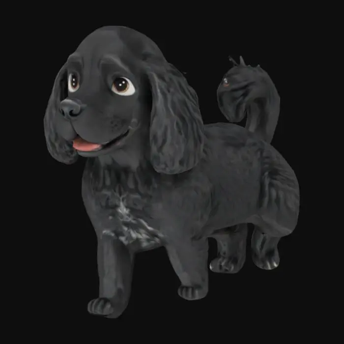 3D model for Black cocker spaniel with animation rigging