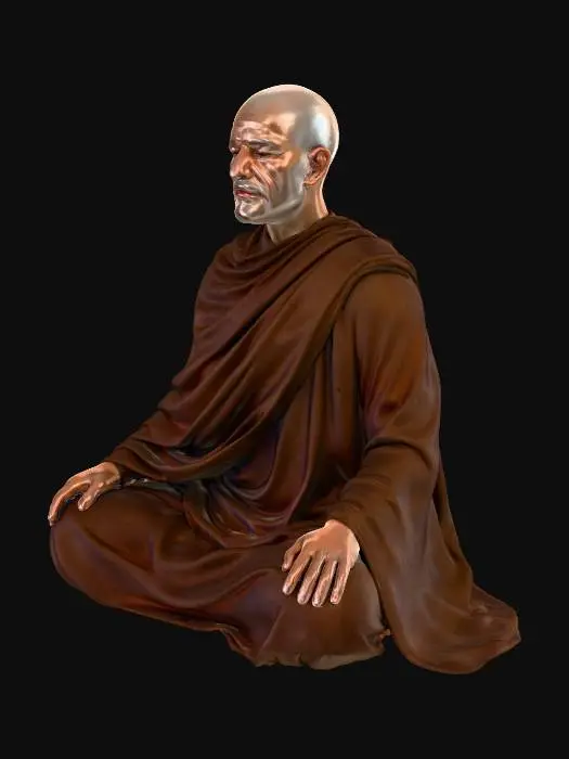 3D model for Sitzendeer Mönch beim Meditieren