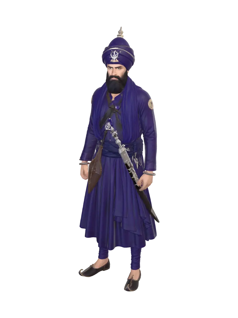 Modelo 3D de Sikh Warrior - Turban, gerado por IA