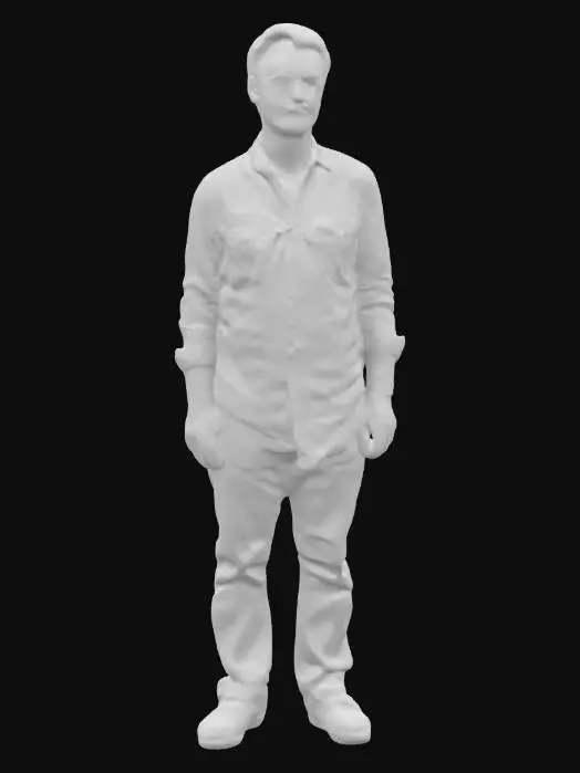 3D model for A life-size figure of Jeffrey-Dahmer standing on the sidewalk. 8k