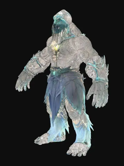 3D model for #villain#, A massive fantasy warrior's body is entirely enveloped in shimmering, free ethereal energy, forming a majestic, flowing 'robe' of light around his physique. This energy exhibits intricate, detailed textures of swirling magical currents and pulsating luminescence. A highly detailed face, luminous and perhaps semi-transparent, emanates focused power and wisdom. The entire figure boasts extremely detailed, high-sharp resolution textures, enhancing the glowing, dynamic nature of the energy and light. He is captured in an epic, imposing stance, radiating immense power.