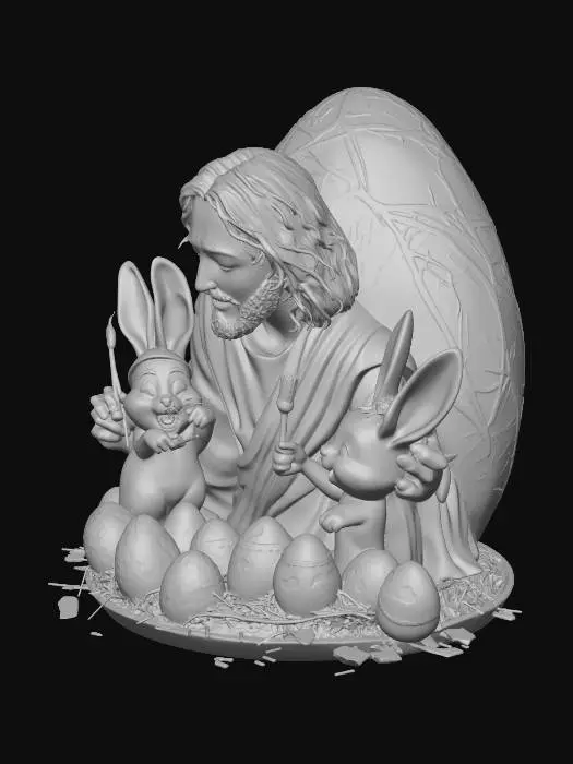 3D model for Jesus and the Easter Bunnies, #EasterEgg2026#