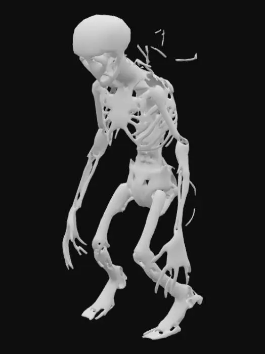 3D model for zombie mecanico realista necrotico, humanoide