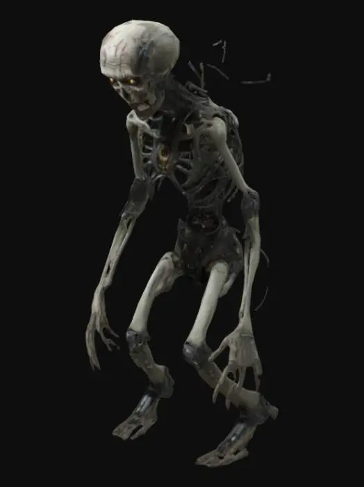 3D model for zombie mecanico realista necrotico, humanoide
