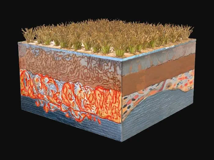 3D model for Geological Layers with Vegetation