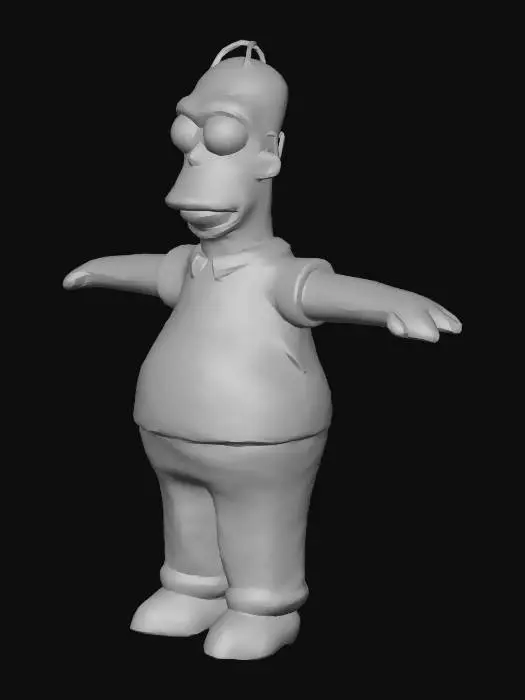 3D model for Homer T-Pose bors noir