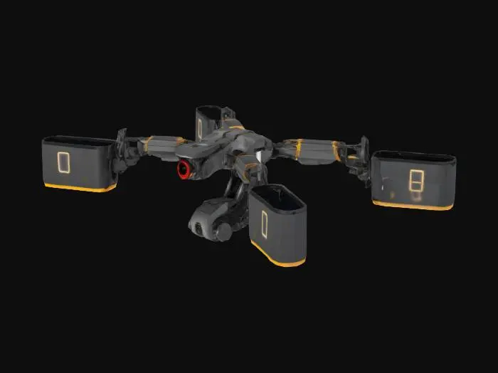 3D model for Futuristic Quadrotor Drone