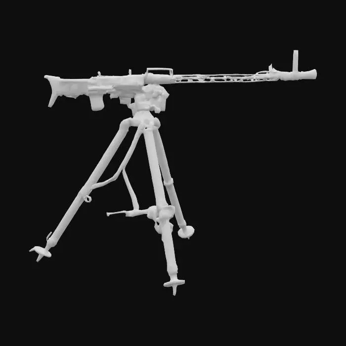 3D model for Machine Gun on Tripod