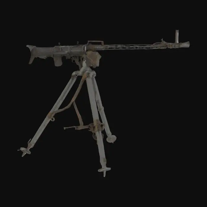 3D model for Machine Gun on Tripod