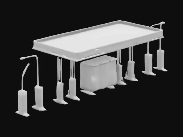 3D model for Modern Gas Station at Dusk