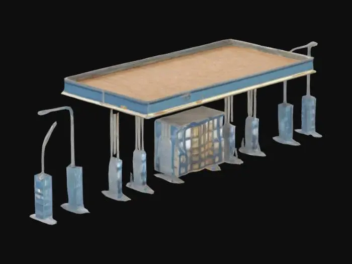 3D model for Modern Gas Station at Dusk