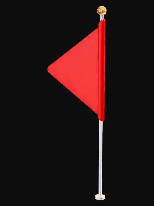3D model for 红色带杆三角旗